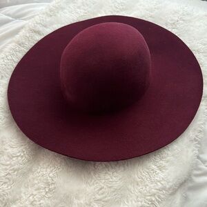 Red Maroon Burgundy Wide Brim Hat